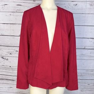 Stunning Studio Works Faux Suede Jacket Cardigan in Red Size Large
